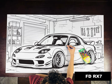 FD RX7 Table Size Coloring Sheet